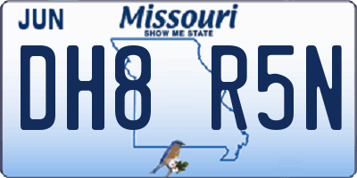 MO license plate DH8R5N