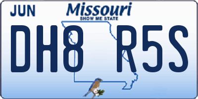 MO license plate DH8R5S