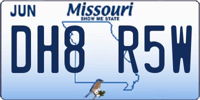 MO license plate DH8R5W