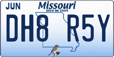 MO license plate DH8R5Y