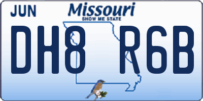 MO license plate DH8R6B