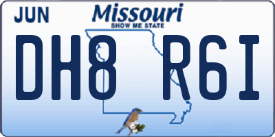 MO license plate DH8R6I