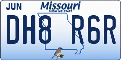 MO license plate DH8R6R