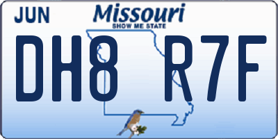 MO license plate DH8R7F