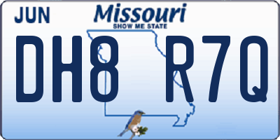 MO license plate DH8R7Q