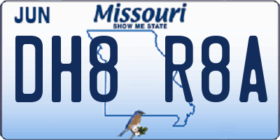 MO license plate DH8R8A