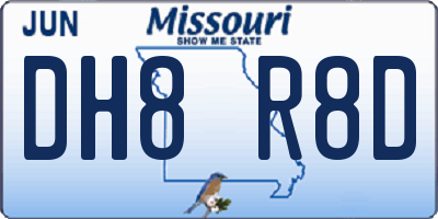 MO license plate DH8R8D
