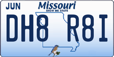 MO license plate DH8R8I