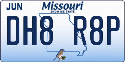 MO license plate DH8R8P