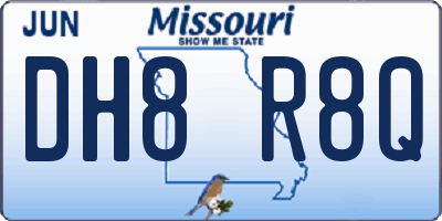 MO license plate DH8R8Q