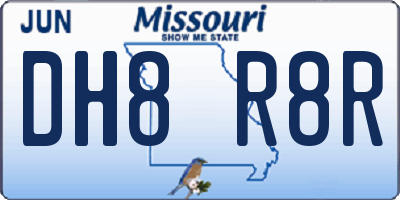 MO license plate DH8R8R