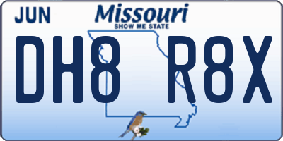 MO license plate DH8R8X