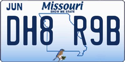 MO license plate DH8R9B