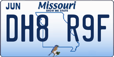 MO license plate DH8R9F