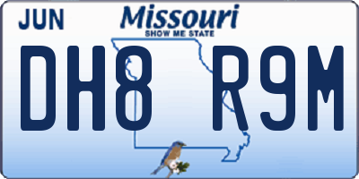 MO license plate DH8R9M