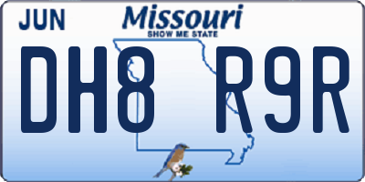 MO license plate DH8R9R