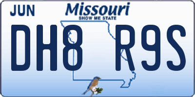 MO license plate DH8R9S