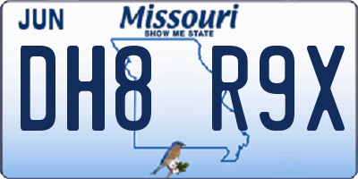 MO license plate DH8R9X