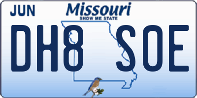 MO license plate DH8S0E