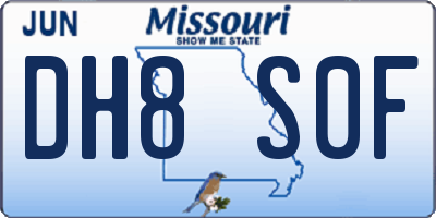 MO license plate DH8S0F