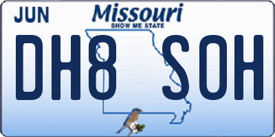 MO license plate DH8S0H