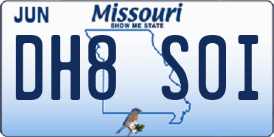 MO license plate DH8S0I
