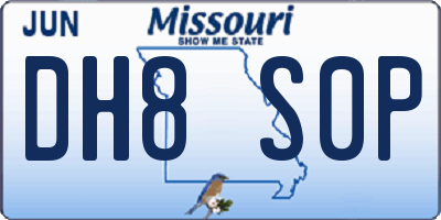 MO license plate DH8S0P