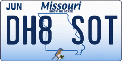 MO license plate DH8S0T