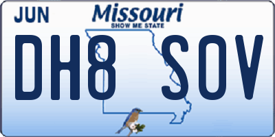 MO license plate DH8S0V