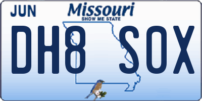 MO license plate DH8S0X