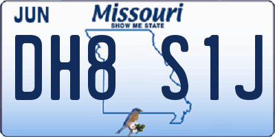 MO license plate DH8S1J