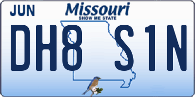 MO license plate DH8S1N