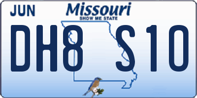 MO license plate DH8S1O