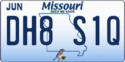 MO license plate DH8S1Q