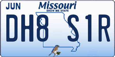 MO license plate DH8S1R
