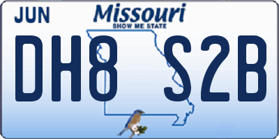 MO license plate DH8S2B