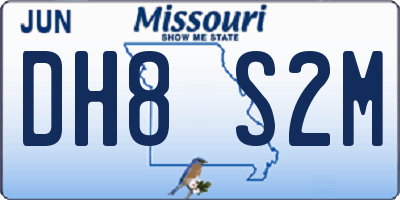 MO license plate DH8S2M