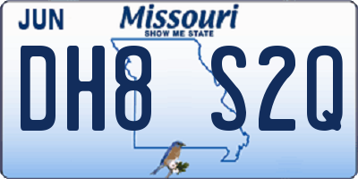 MO license plate DH8S2Q