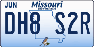 MO license plate DH8S2R
