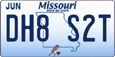 MO license plate DH8S2T