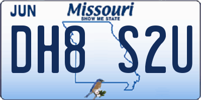 MO license plate DH8S2U