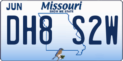 MO license plate DH8S2W