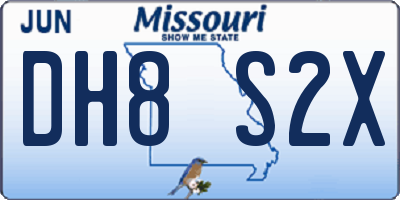 MO license plate DH8S2X