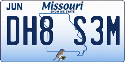 MO license plate DH8S3M