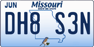 MO license plate DH8S3N