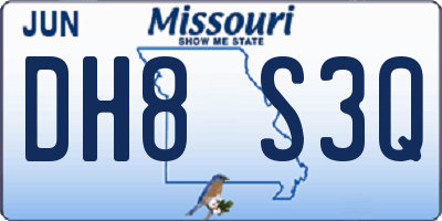 MO license plate DH8S3Q