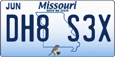 MO license plate DH8S3X