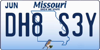 MO license plate DH8S3Y