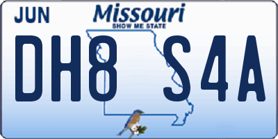MO license plate DH8S4A