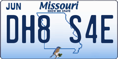 MO license plate DH8S4E